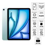 iPad Air 11" M3 Wi-Fi 128GB cámara 12MP azul + Pencil