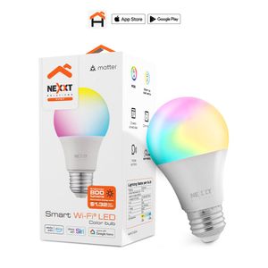 Foco inteligente Nexxt led 9W, 800 lúmenes, tipo de bombilla A19, rosca E27, multicolor (reempacado)