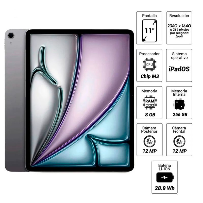 iPad Air 11" M3 256GB Wi-Fi Gris + Pencil USB-C