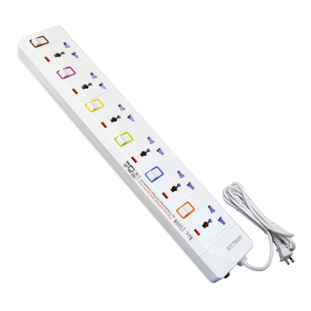 Supresor de pico Opalux OP-E106, 6 tomas, switch individuales, 3m (reempacado)