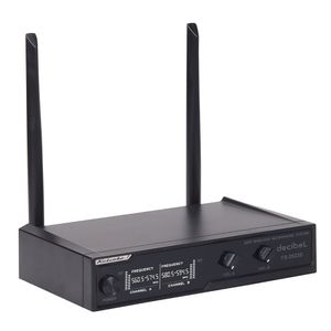 Reacondicionado: Micrófono inalámbrico Decibel FS-2023D frecuencia UHF, receptor base, pantalla LED, X2 mic