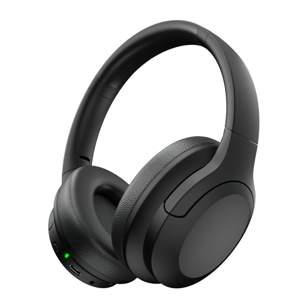 Audífonos blutooth on ear Decibel Blackbeat Pro radio FM integrada, duración máx. 23 horas, color negro