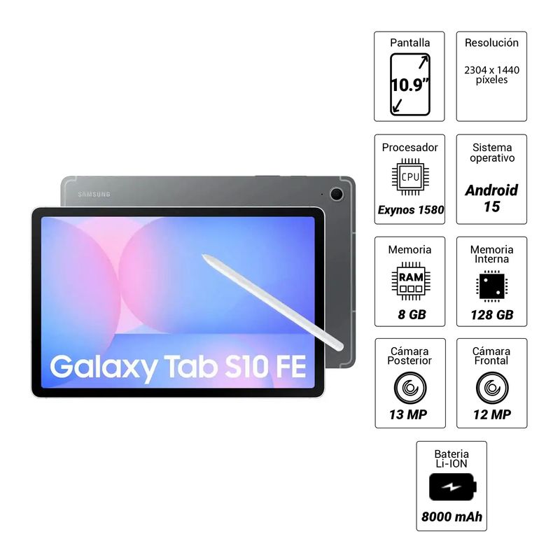Tablet Samsung Tab S10 FE 128GB gris