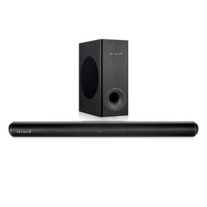 Barra de sonido Aiwa bluetooth con subwoofer 120W, 2.1 canales, pantalla led, negro