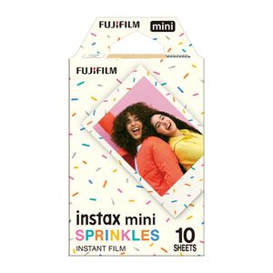 Película Fujifilm Instax Mini Sprinkles, 10 hojas, marcos beige, ISO 800