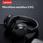 Audífonos bluetooth on ear Lenovo TH10 con almohadillas acolchadas negro especificaciones