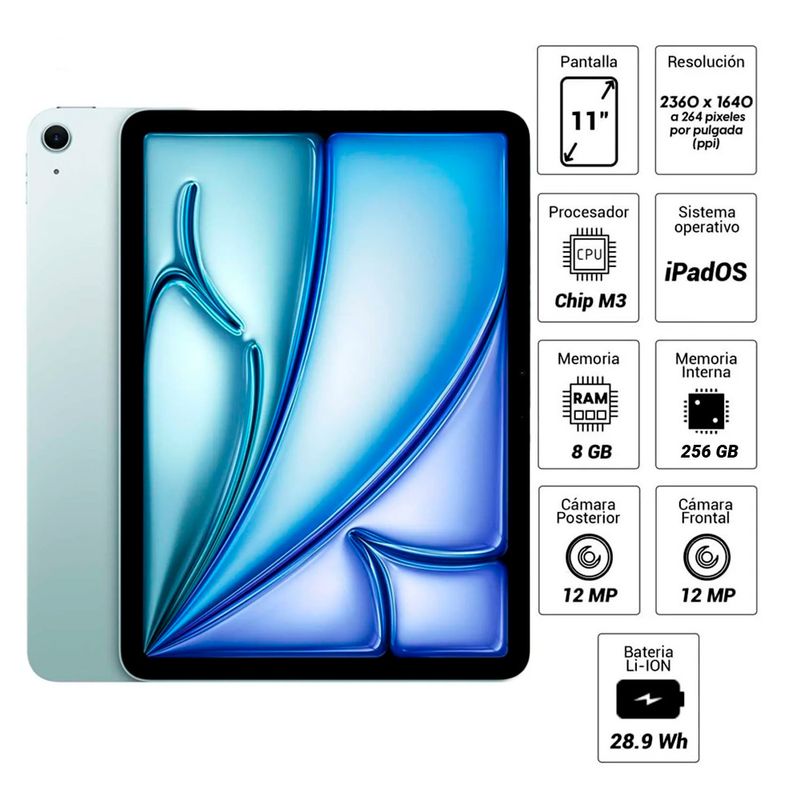 iPad Air 11" Chip M3 256GB azul
