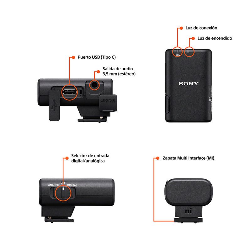 Micrófono inalámbrico Sony ECM-S1 para cámara