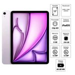 iPad Air pantalla 11" M3 256GB Purple con funda