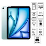 iPad Air 11'' Wi-Fi 128GB 8GB RAM M2 12MP azul