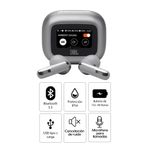 Audífonos JBL Live Flex 3 TWS 50h cancelación de ruido plateado