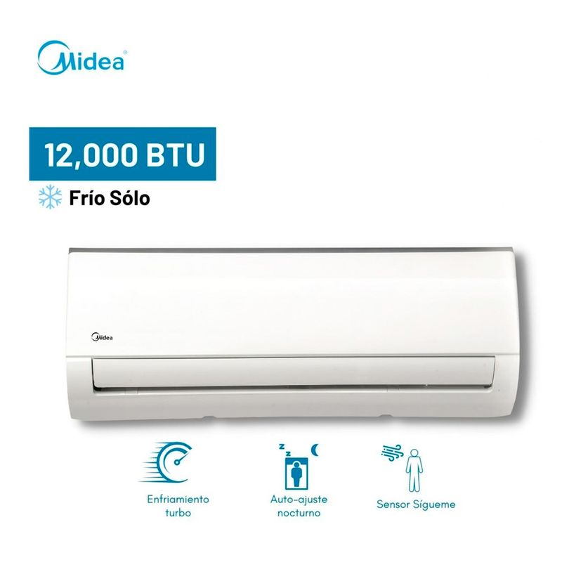 Aire acondicionado Midea Split 12000 BTU Inverter frío