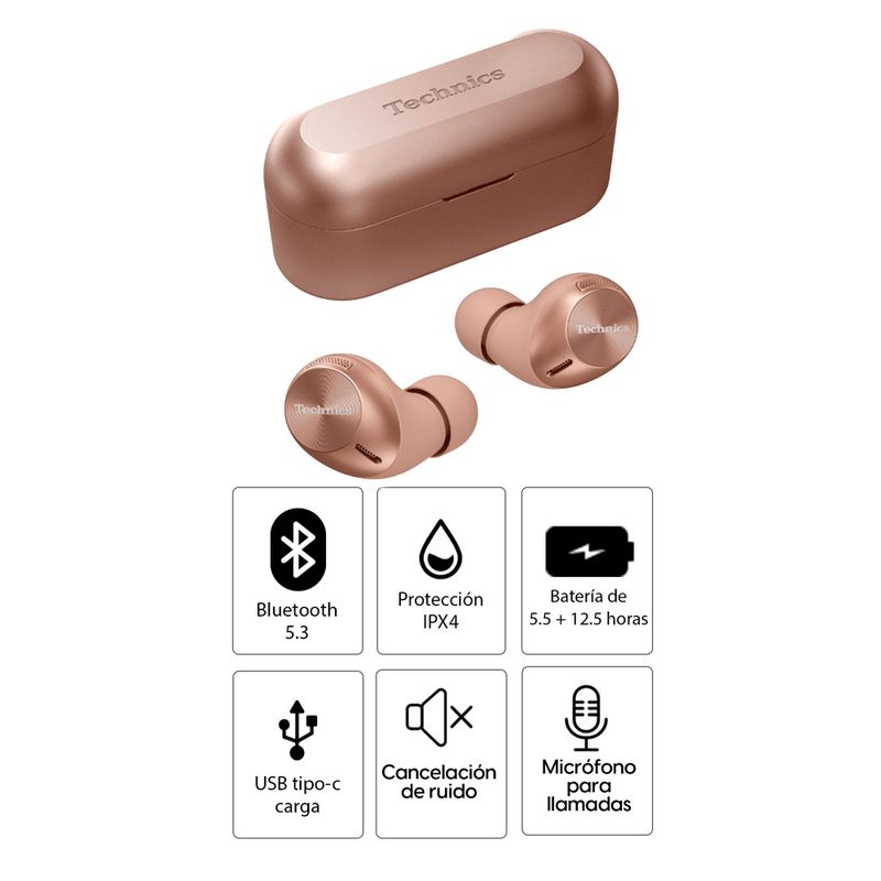 Audífonos Technics True Wireless AZ40M2 rose gold