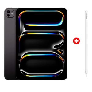 iPad Pro 11" 256GB, 12GB RAM, cámara principal 12MP y frontal 12MP, 8160 mAh, Chip M5, space black + Pencil Pro
