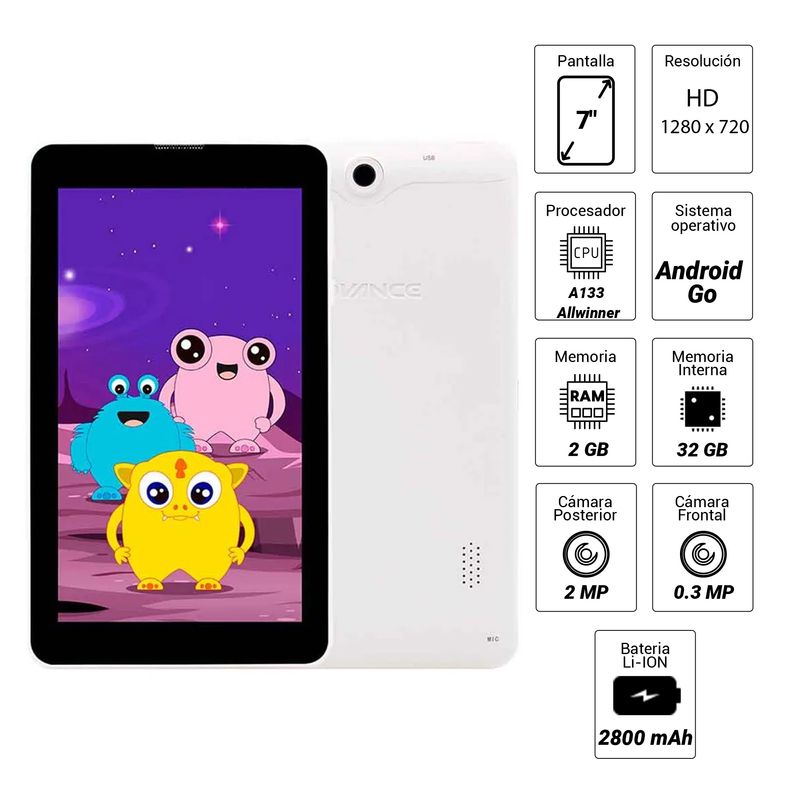 Tablet Advance Intro TR7996 7" 32GB 3GB RAM Android amarillo