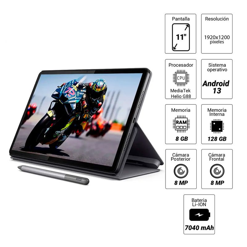 Tablet Lenovo Tab M11 TB330XU 11" 128GB 8GB RAM gris