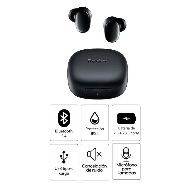 Audífonos True Wireless Xiaomi Redmi Buds 6 Play negro