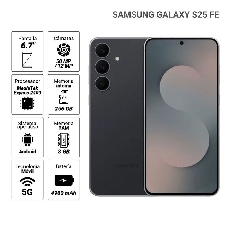 Celular Samsung S25 FE 5G 256GB negro
