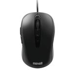 Mouse alámbrico Maxell MOWR-105C color negro con conexión USB Tipo-C frontal fondo blanco