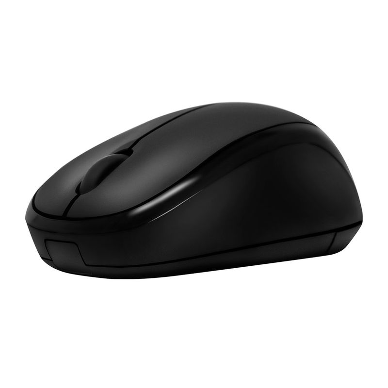 Mouse inalámbrico Maxell MOWL-CN, diseño compacto con conectividad inalámbrica, color negro, vista lateral, sobre fondo blanco