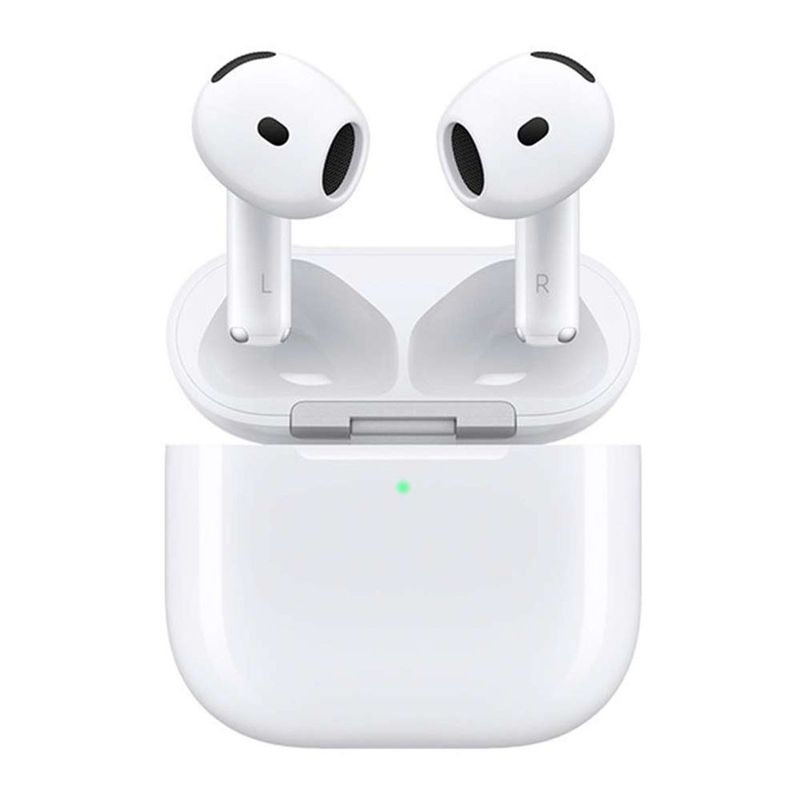Audífonos AirPods Pro 4 con bluetooth con estuche blanco frontal oblicuo