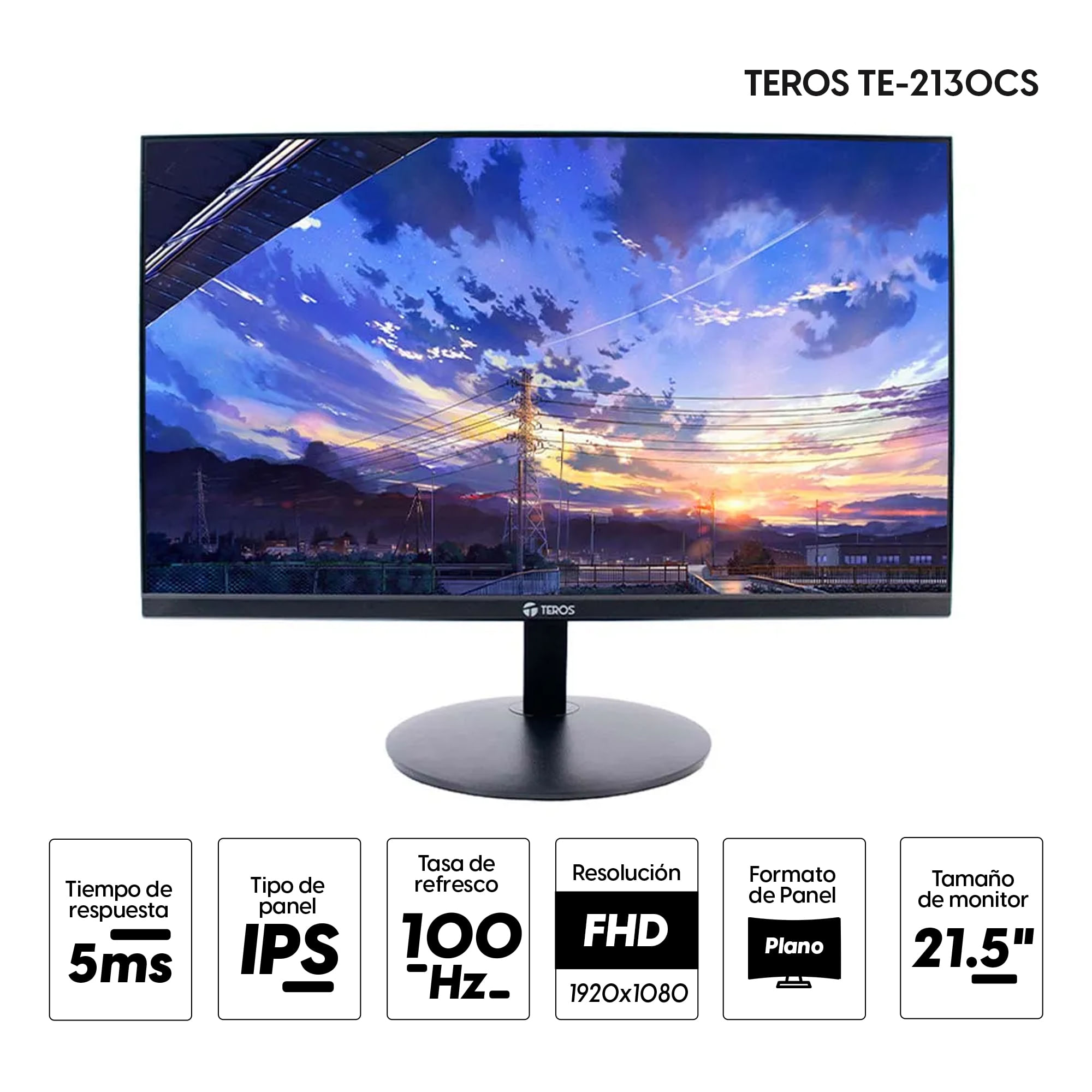 Monitor Teros TE-2130CS 21.5" IPS FHD 100Hz - Coolbox