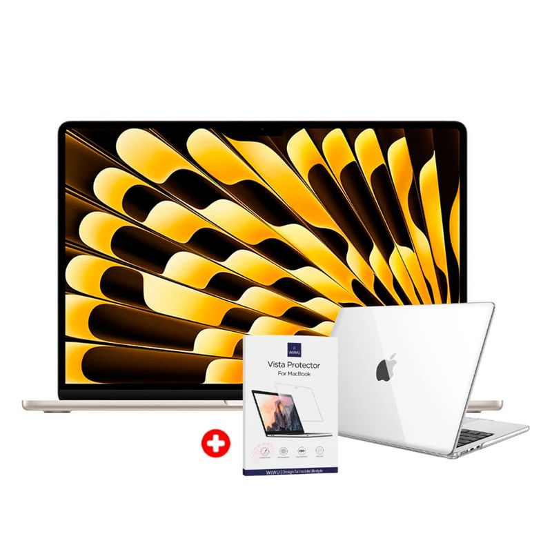 MacBook Air 13.6" chip M4 16GB 512GB combo protección