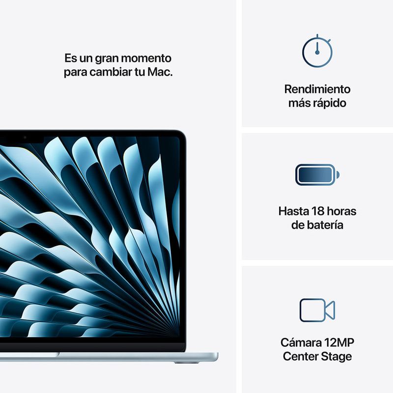 Laptop Apple MacBook Air M4 pantalla 13.6", 18 h batería