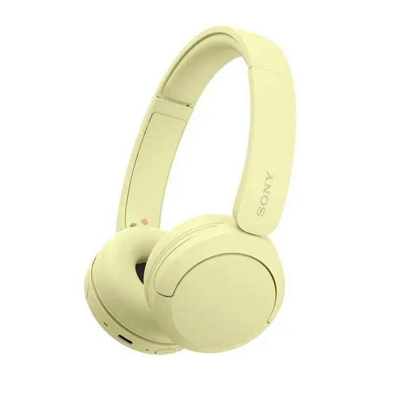 Audífonos Sony WH-CH520 Bluetooth On Ear amarillo vista frontal oblicua