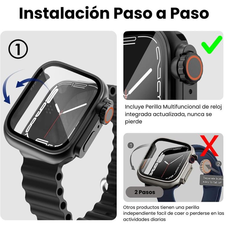 Case de policarbonato negro ultra Apple Watch 45mm