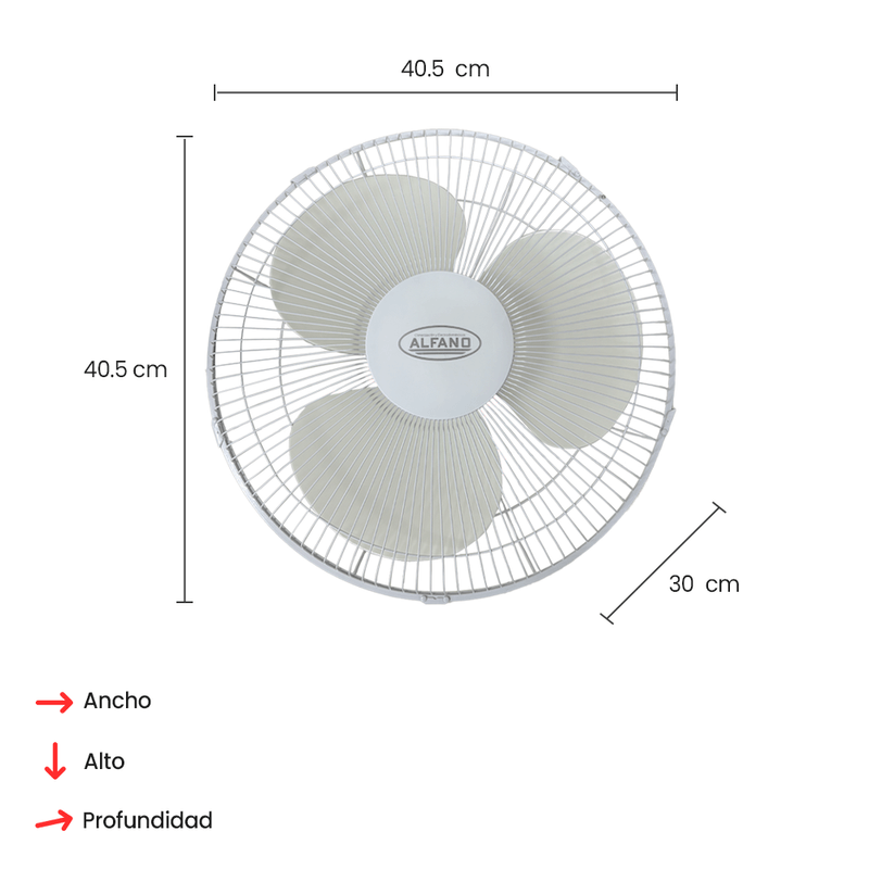 Ventilador orbital de techo Alfano AL-1601A