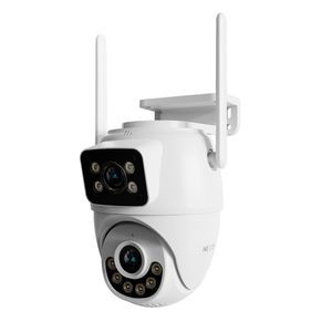 Cámara de seguridad Nexxt wifi NHC-OP30DL 2K, exterior, giratorio 360°, alcance hasta 10m, visión nocturna, blanco