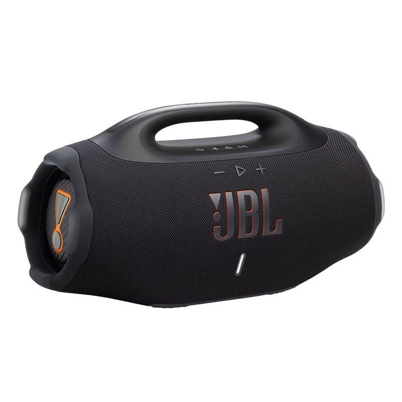 Parlante JBL Boombox4 210W IP68 negro vista frontal oblicua