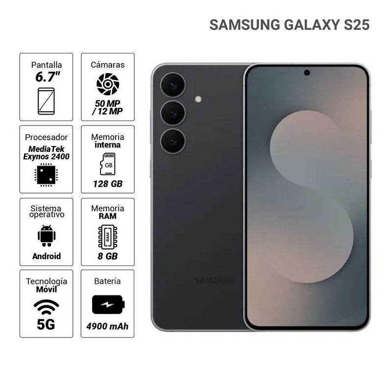 Celular Samsung S25 FE 5G 128GB negro