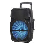 Parlante de torre bluetooth Decibel, altavoces de 15", 80W, negro, frontal oblicuo