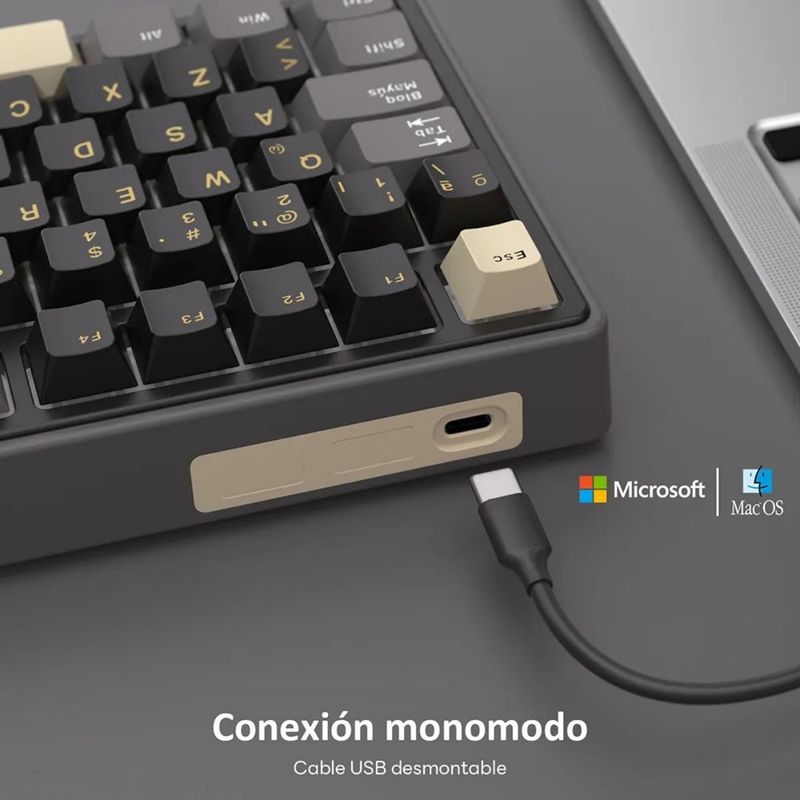 Teclado mecánico Royal Kludge R75 RGB Brown 75%