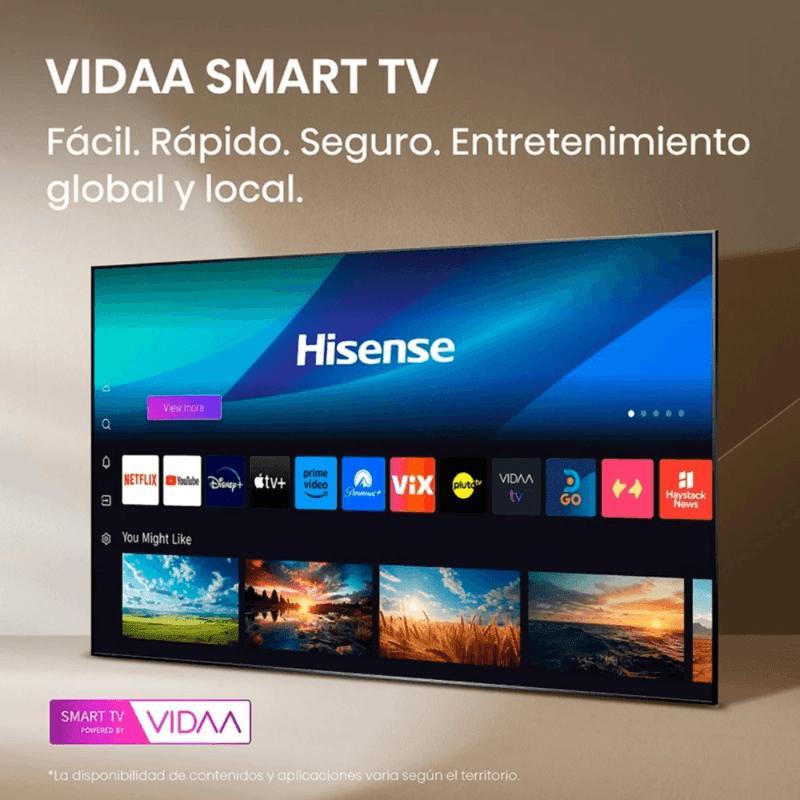 Smart TV Hisense pantalla 43” LED HD sistema VIDAA 43A4NV
