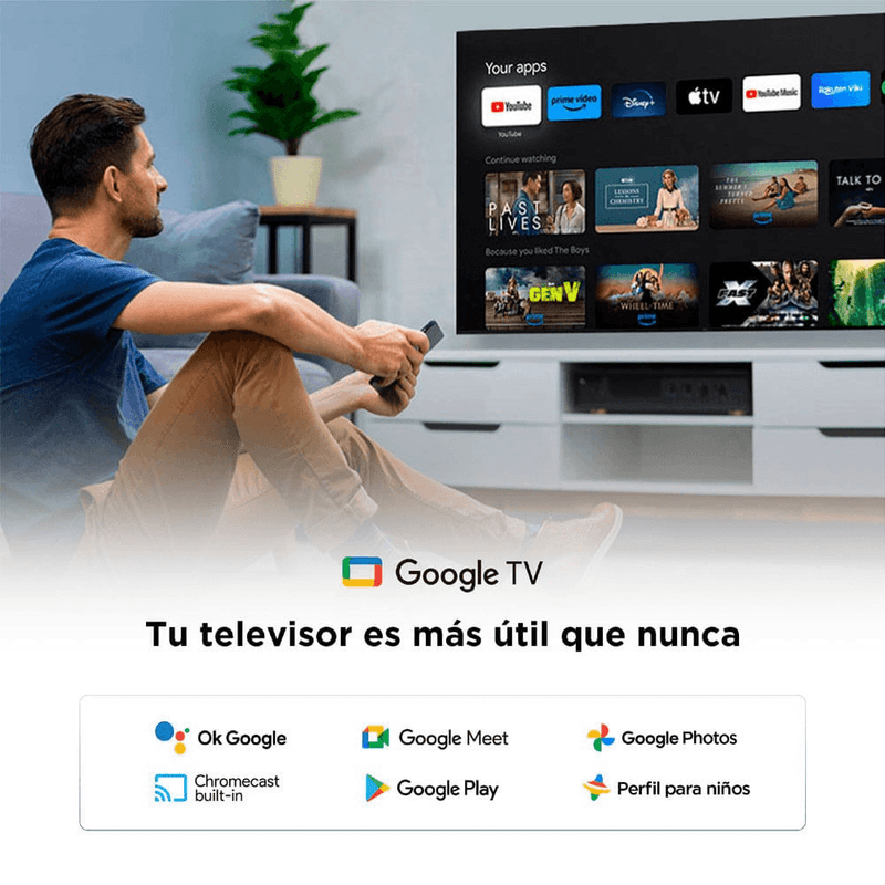 Smart TV TCL pantalla 50” 4K UHD Google TV 50V6C
