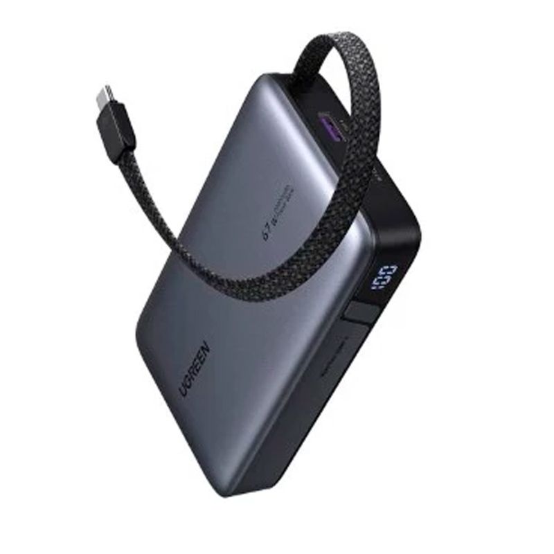 Power Bank Xiaomi Redmi 20000mAh Negro Frontal-oblicuo con cable integrado