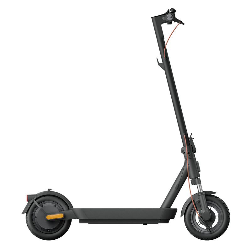 Scooter eléctrico Xiaomi 5 GL gris oscuro con ruedas de 10 pulgadas y motor de 350W perfil fondo blanco
