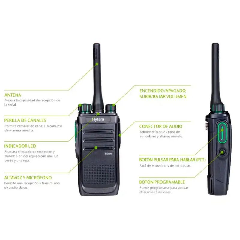 Radio Hytera BD506 VHF DMR 2 IP54 negro