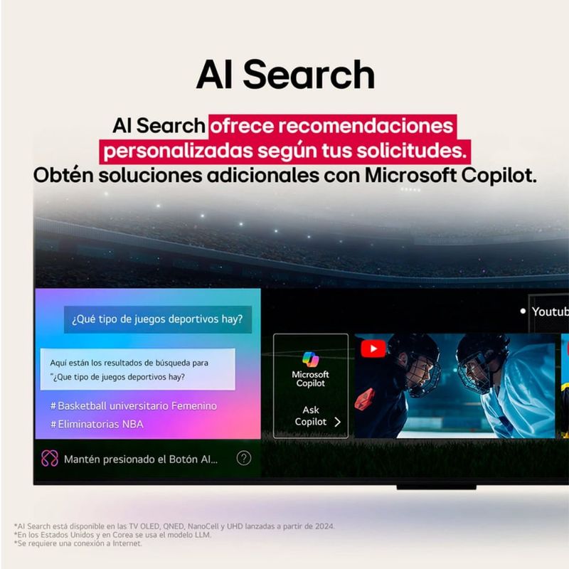 Televisor LG pantalla 43" Smart TV 4K AI 43UA7300