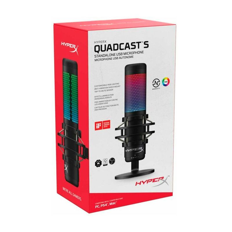 Micrófono HyperX QuadCast S RGB USB