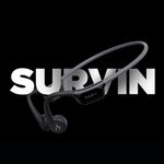 Audífonos bluetooth conducción ósea Hakii Survin funciones MP3 Negro Frontal-oblicuo