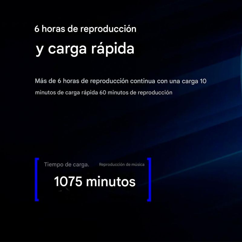 Audífonos bluetooth conducción ósea Hakii Survin funciones MP3 Negro Especificaciones carga rápida y autonomía de hasta 6 horas