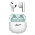 Audífonos Izuum Pods TWS IPX4 con estuche blanco vista frontal
