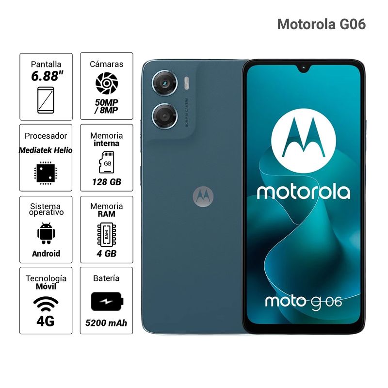 Celular Motorola G06 4G 128GB azul