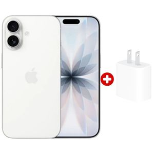 iPhone 17 5G 256GB, 8GB RAM, cámara trasera 48MP y frontal 18MP, 6.3″, white + cargador 20W original