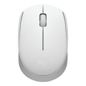 Mouse inalámbrico Logitech M170 compacto, 3 botones, usa pilas, diseño ambidiestro, blanco