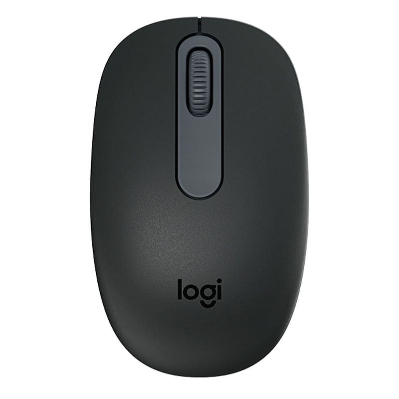 Mouse inalámbrico Logitech M196 ambidiestro compacto 3 botones color grafito frontal fondo blanco